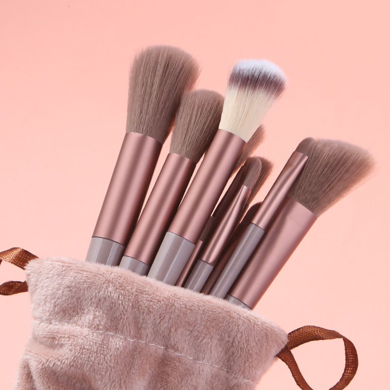 13pcs Super Soft Blush Eyeshadow Cosmetic Brush Foundation Women Flat Shape Soft Makeup Tools Bag Powder Eye Makeup Brushes Set
