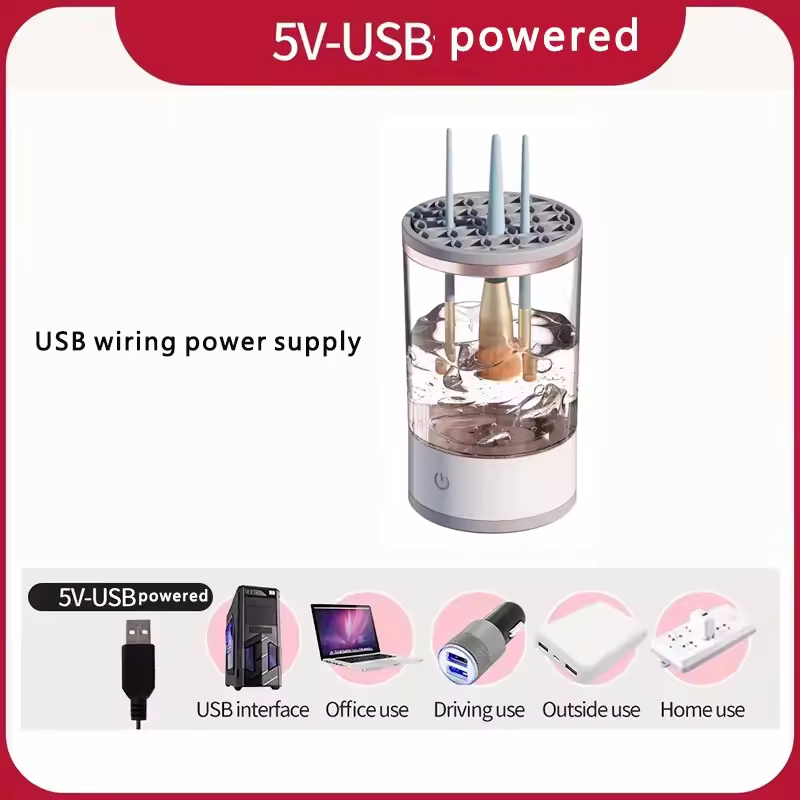 Electric Makeup Brush Cleaner Rechargeable Makeup Brushes Cleaning Tool Automatic Makeup Brush Cleaning Stand Device