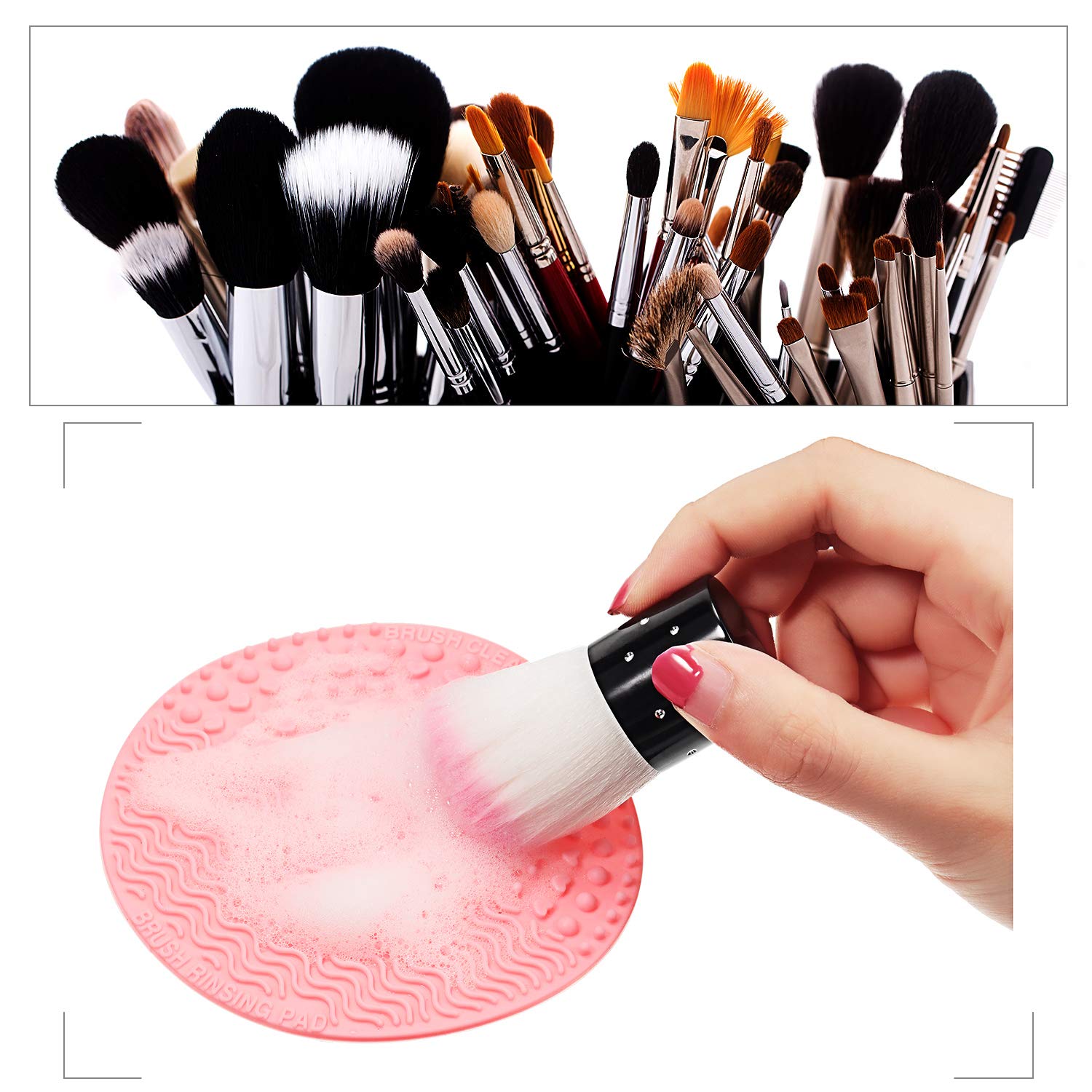 Round Makeup Brush Cleaner Pad