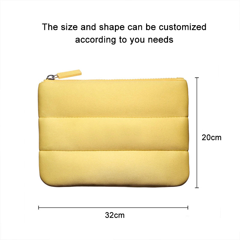 Silicone Logo Reusable Travel Toiletry Bubble Beauty Pouch Recycle Quilting Neoprene Puffy Makeup Bag Custom Logo