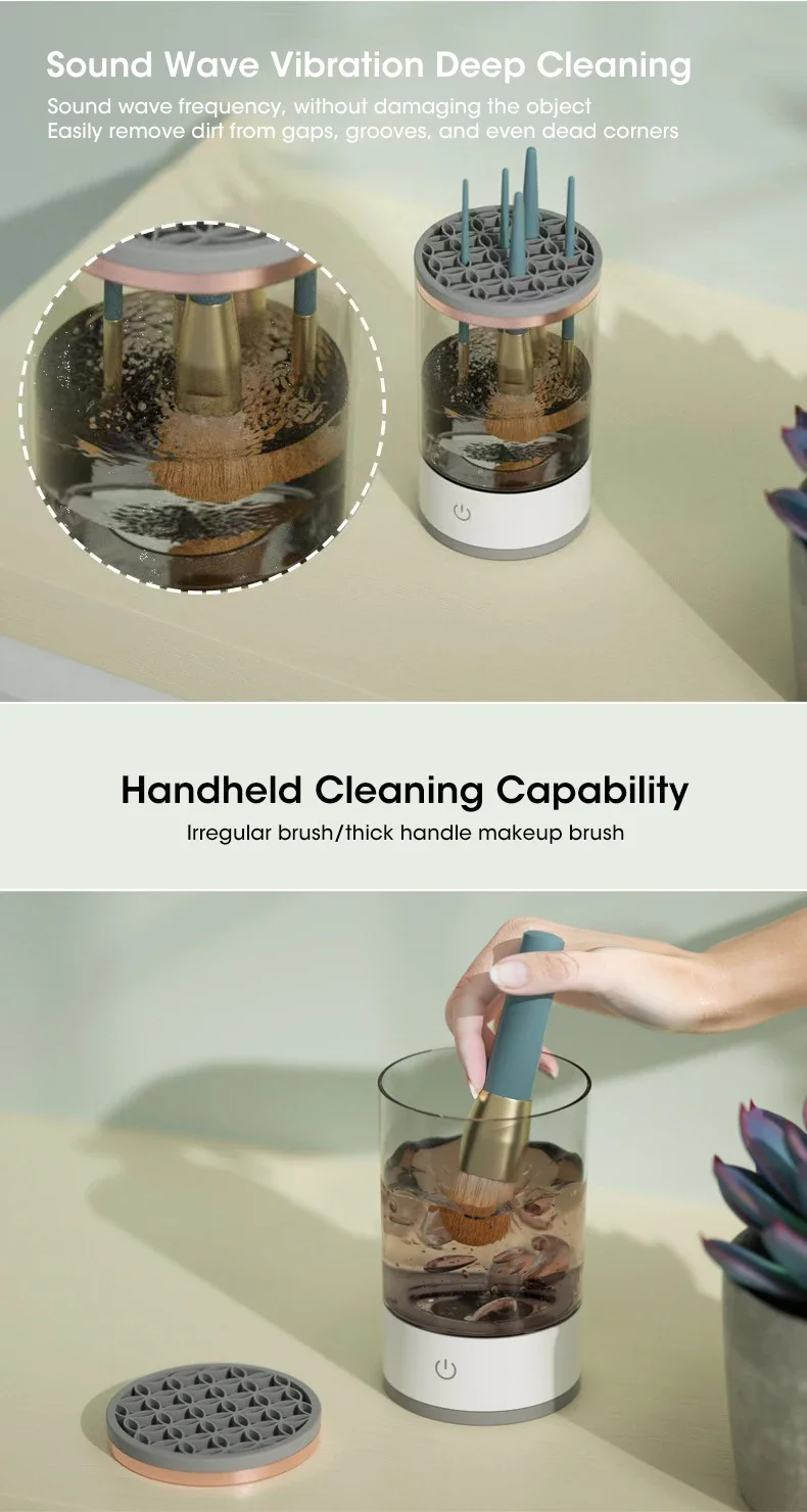 Electric Makeup Brush Cleaner Rechargeable Makeup Brushes Cleaning Tool Automatic Makeup Brush Cleaning Stand Device