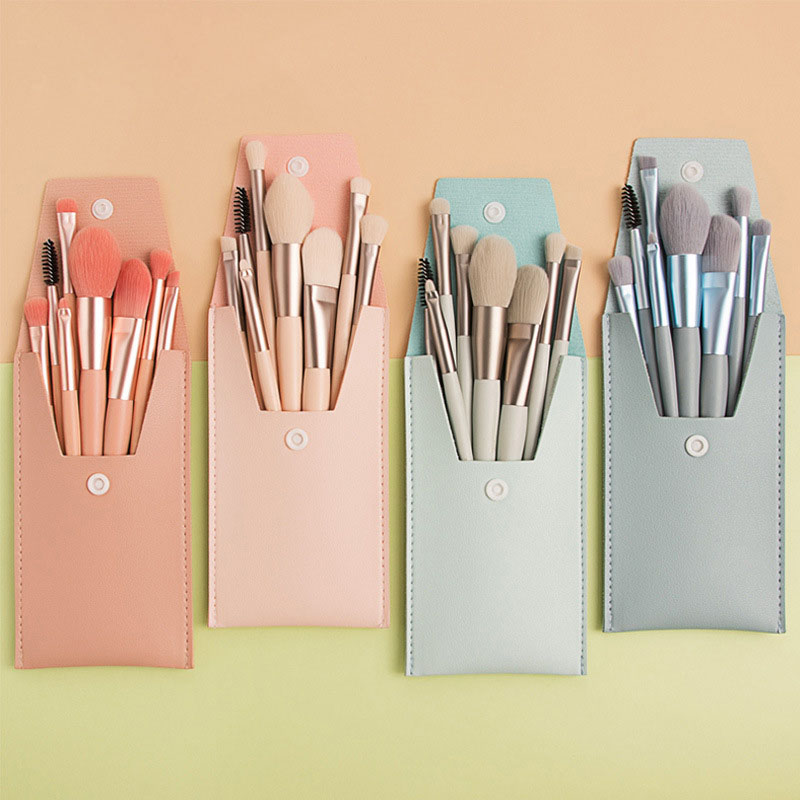 Premium Mini 8pcs Travel Makeup Brushes Gift Set Soft Synthetic Bristles Cosmetics Tools Eyeshadow Face Blush Make up Brush Kit