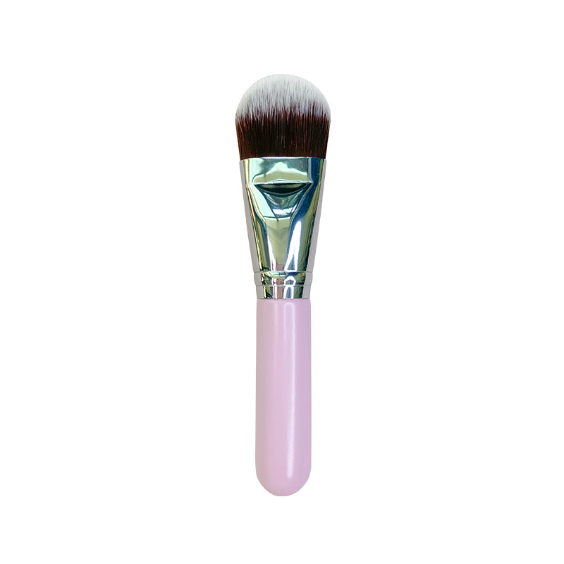 Sharp Flat Professional Face Makeup Foundation Brush with Wood Handle and Synthetic Hair-Vegan High Quality OEM Brand