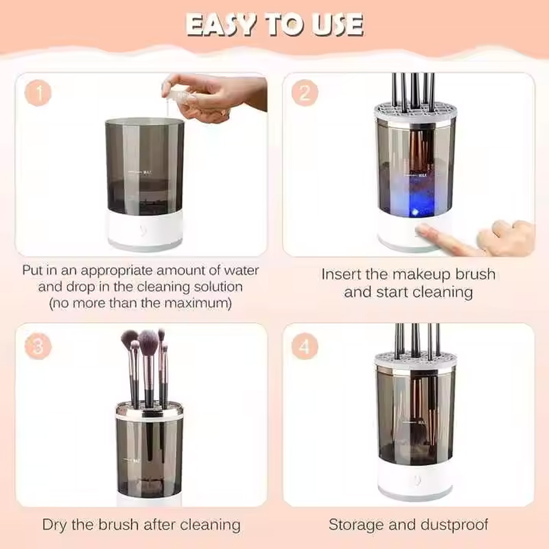 Rechargeable Portable Automatic Cosmetic Brushes Cleaner Spinner Washing Machine Dryer Electric Makeup Brush Cleaner Machine