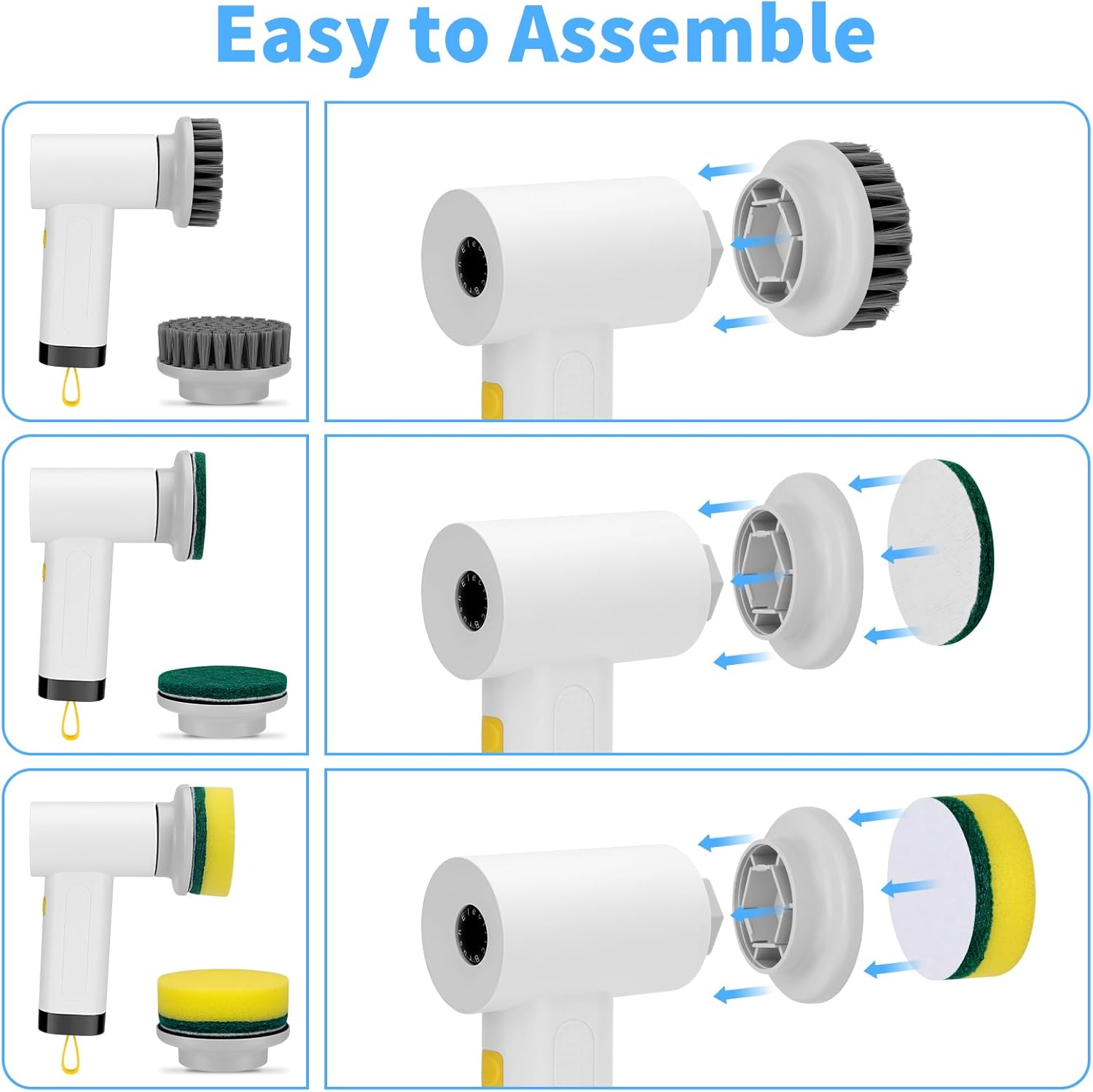 Kitchen Spin Scrubber Usb 4 In 1 Handheld Cleaner Bathroom Clean Brush Electric Cleaning Brush To Dishwashing Sink Tile Glass