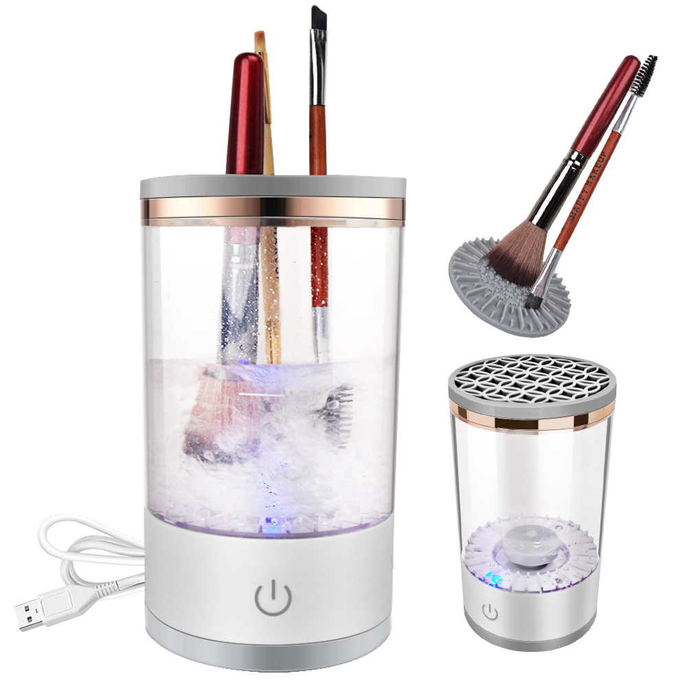 USB Plug ABS Electric Cosmetic Brush Cleaner with Automatic Spinning Fits All Sizes for Commercial &amp; Home Use