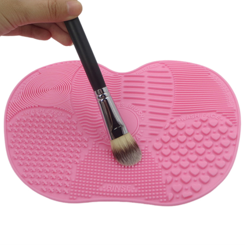 Professional Cosmetic Brushes Cleaning Tools Make up Brush Cleaner Pad Heart Shape Silicone Makeup Brush Cleaning Mat