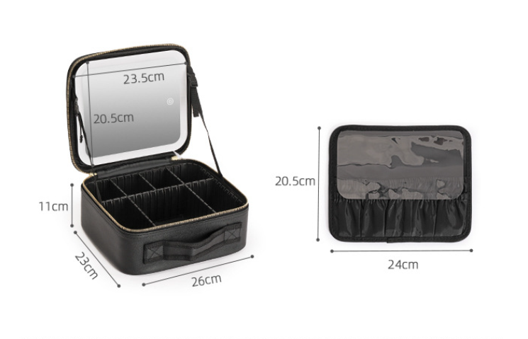 Travel Makeup Bag with LED Mirror Feature 7