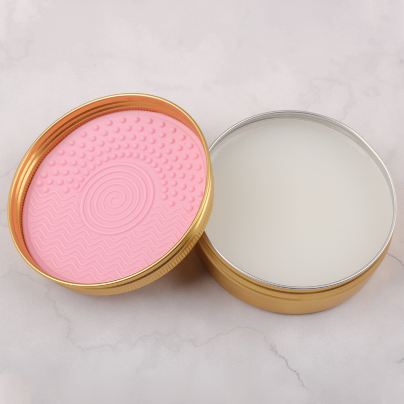 50g/100g Solid Vegan Makeup Brush Washing Cleaning Soap Balm Tin Metal Box Makeup Brush Cleaner Soap With Scented