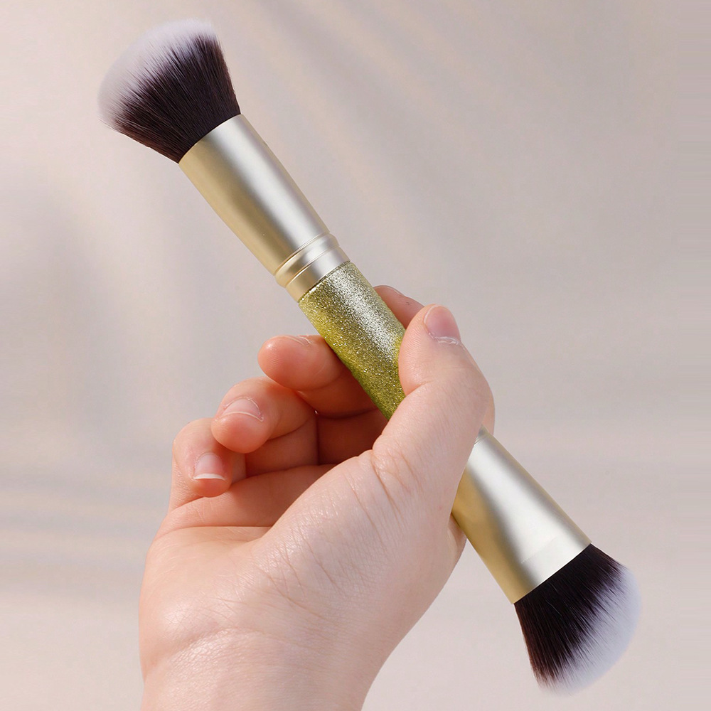 Double-Ended Metal Handle 8-Piece Cosmetic Brush Powder Blending Makeup Brushes for Face &amp; Eyes Concealer Eye Shadow Custom Logo