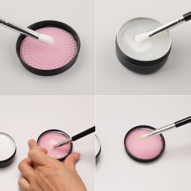 50g/100g Solid Vegan Makeup Brush Washing Cleaning Soap Balm Tin Metal Box Makeup Brush Cleaner Soap With Scented