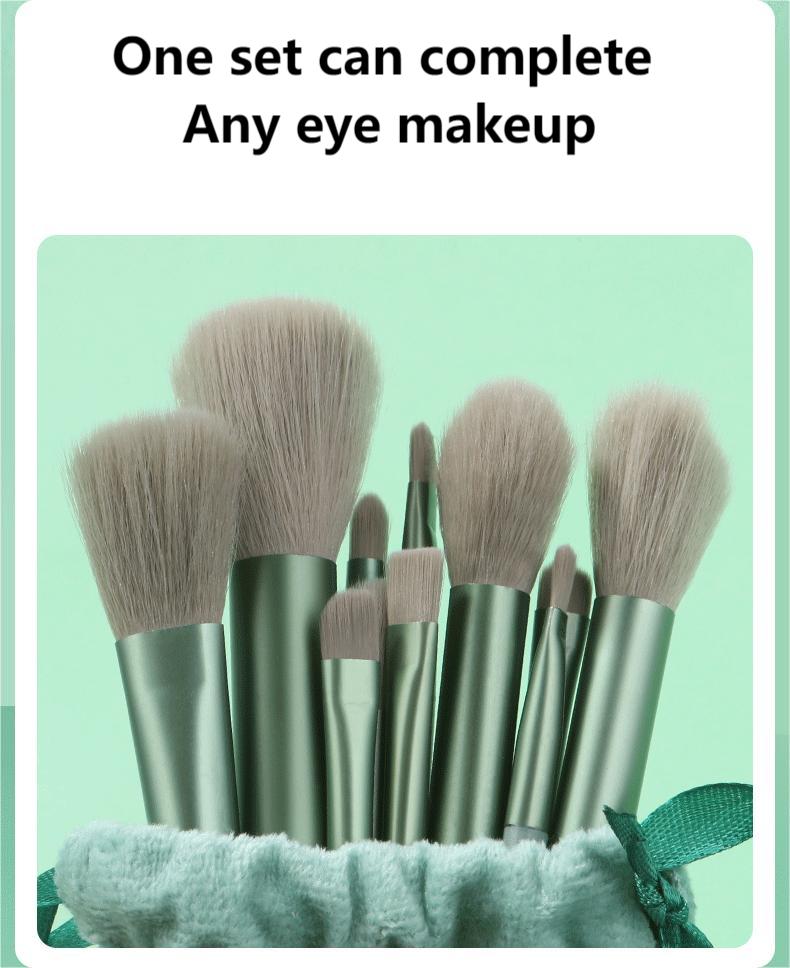 13pcs Super Soft Blush Eyeshadow Cosmetic Brush Foundation Women Flat Shape Soft Makeup Tools Bag Powder Eye Makeup Brushes Set