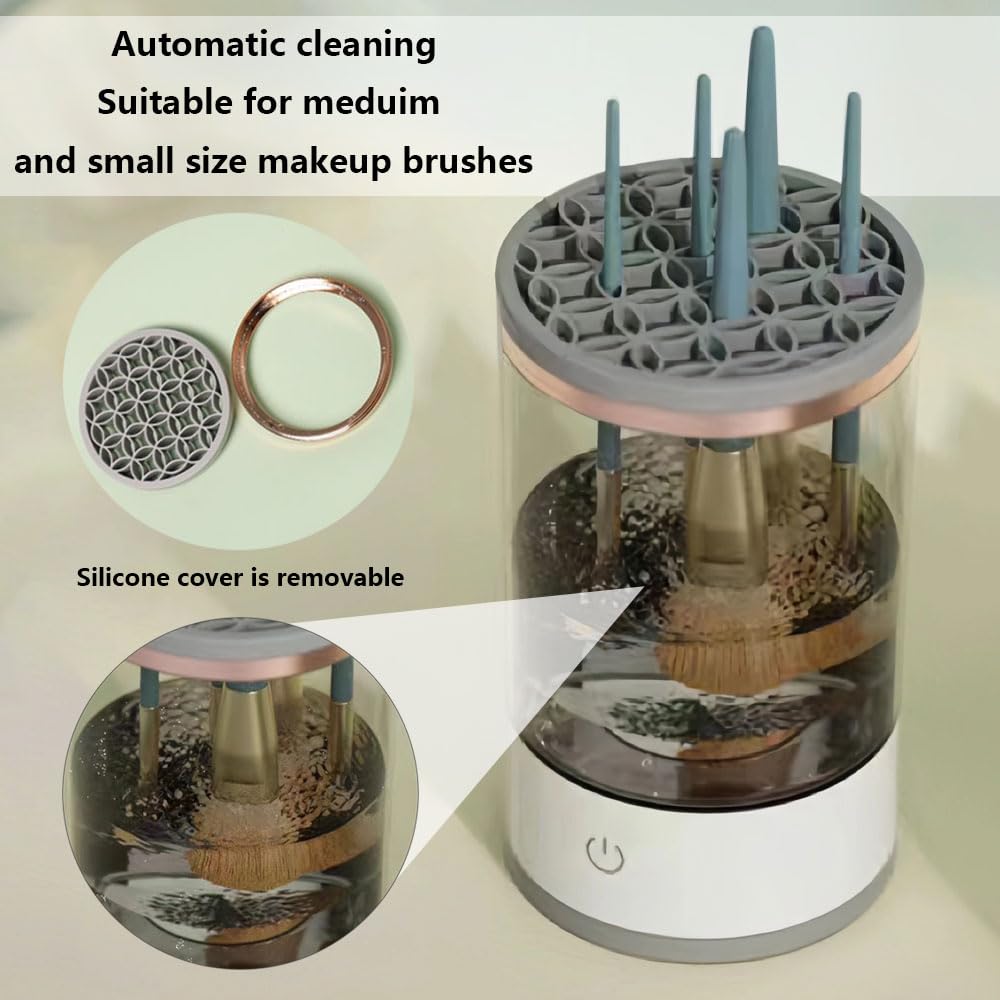 COSYDEER New Electric Makeup Brush Cleaner with Automatic Cleaning and Brush Clean Mat ABS+PC+TPE Material