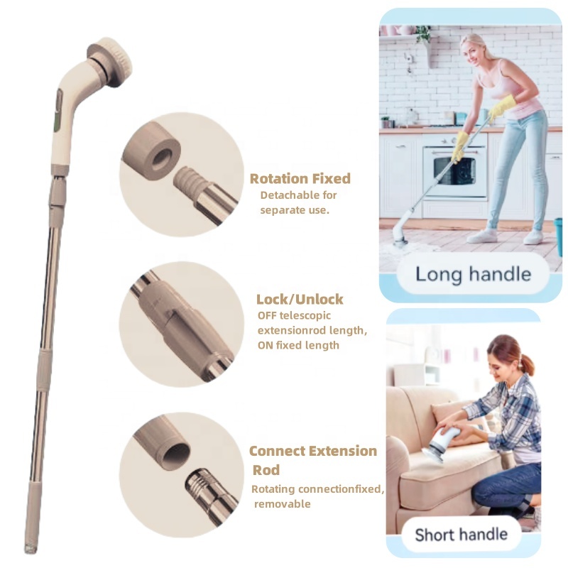 Electric Cleaning Brush Rechargeable Electric Rotating Scrubber Home Appliance Yard Tools Gadget Wireless Cleaner Brush