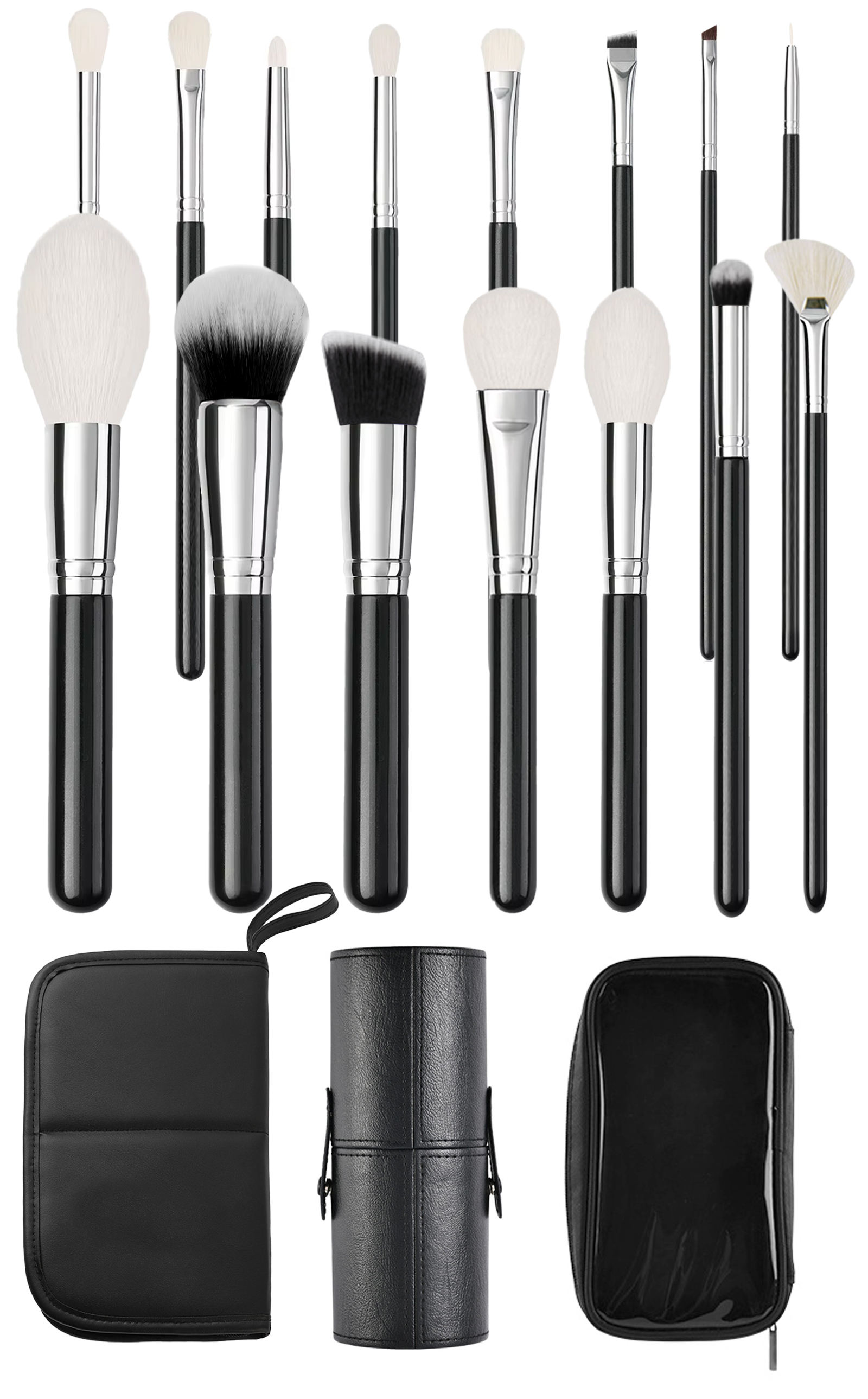 Professional Soft Synthetic Bristles Handles Makeup Brush Set for Foundation Eyeshadow Full-Face Daily Makeup