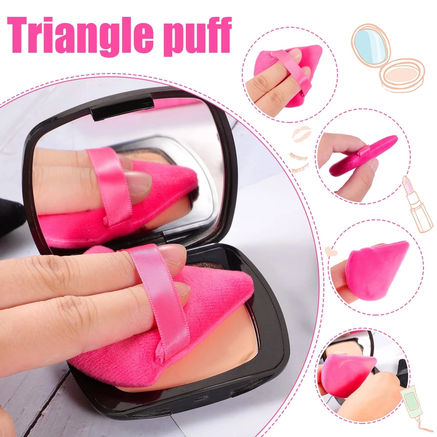 Triangle Cushion Powder Puff Loose Sponge Washable Powder Powder Cosmetic Soft Cotton Puff