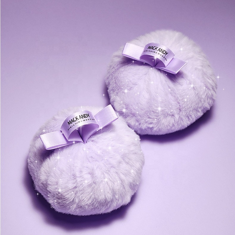 Women's Custom Logo Cotton Powder Puff Washable Wet/Dry Makeup Glitter for Face and Body Highlighting Powder Puff