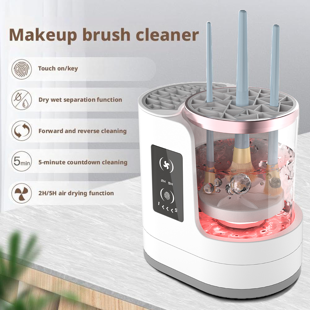 2025 Upgrade Efficient Electric Makeup Brush Cleaner Machine Automatic Spinning Makeup Brush Cleaner for Deep Cleaning