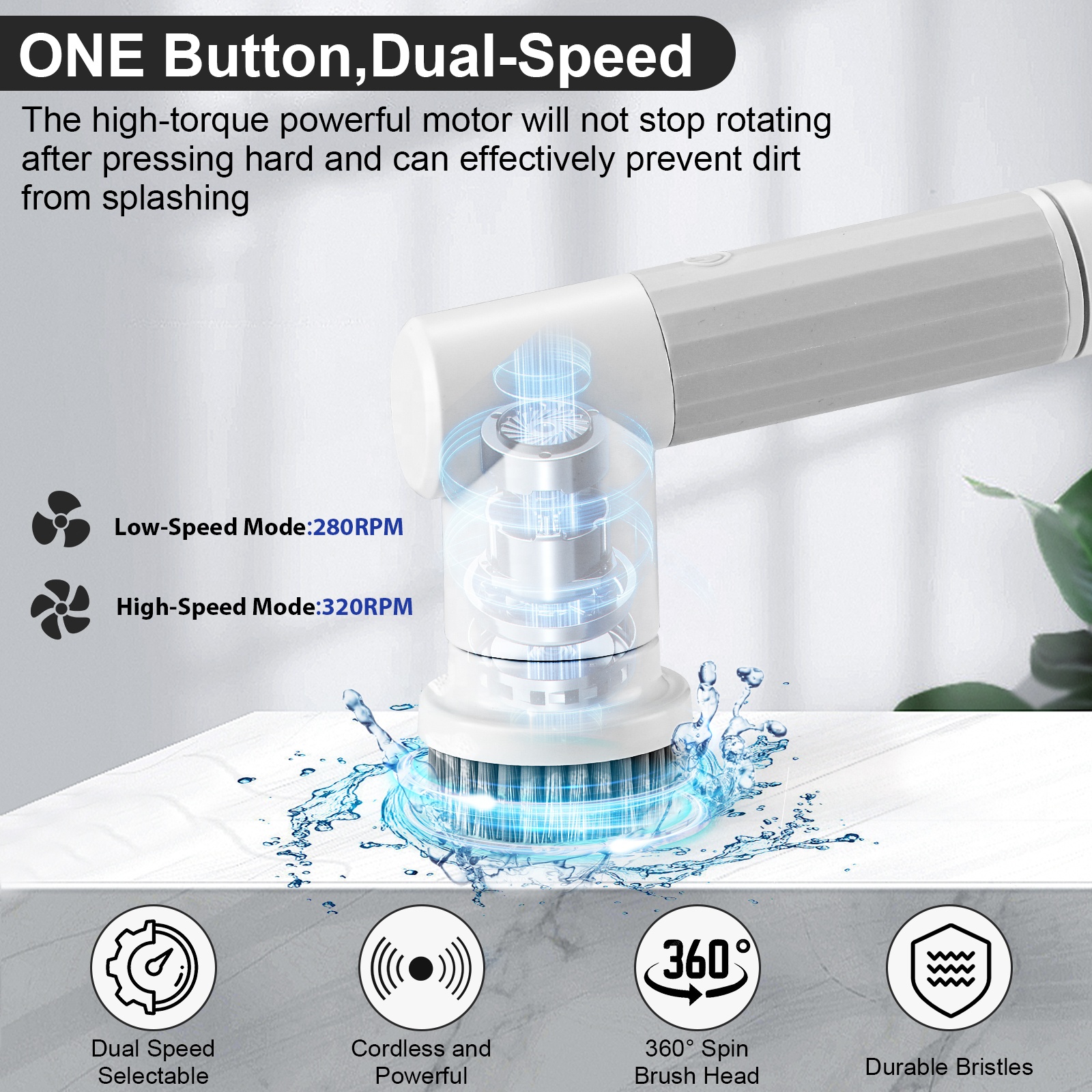 Wholesale Rechargeable Bathroom Handheld Spin Scrubber Brush Electric Scrubbers Power Scrubber For Cleaning 3 In 1 About 60mis