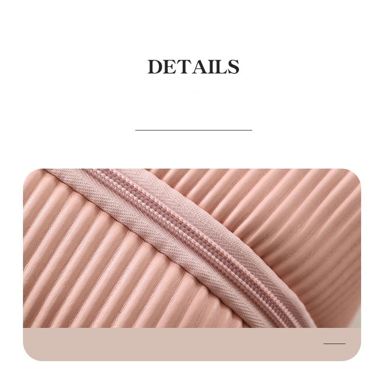 Pu Striped Leather Makeup bag display 8