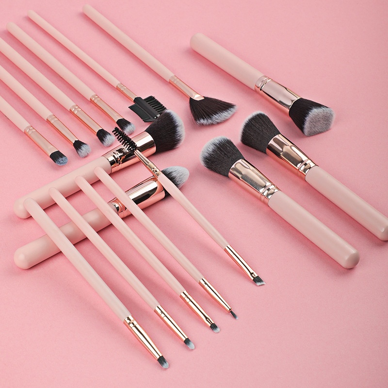 Professional 16-Piece Wood Handle Makeup Brush Set Loose Powder Foundation Brush Eye Shadow Applicator Beauty Tools for Face Use