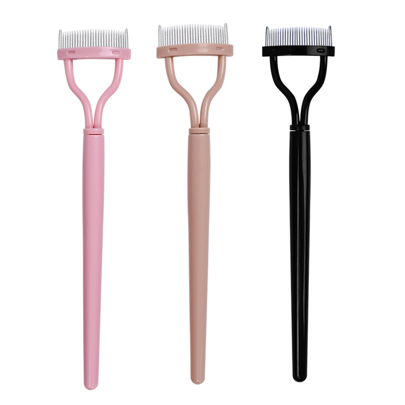 Wholesale Eyelash Comb Curler Eyelashes Separator Curler Makeup Mascara Applicator Metal Eyelash Comb Custom Logo