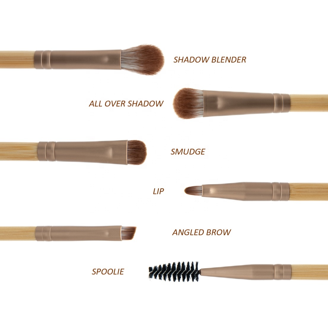 Professional Eyeshadow Makeup Brush Natural Bamboo Handle Custom Logo Eye Brush Synthetic Hair All Over Shadow Cosmetic Brush