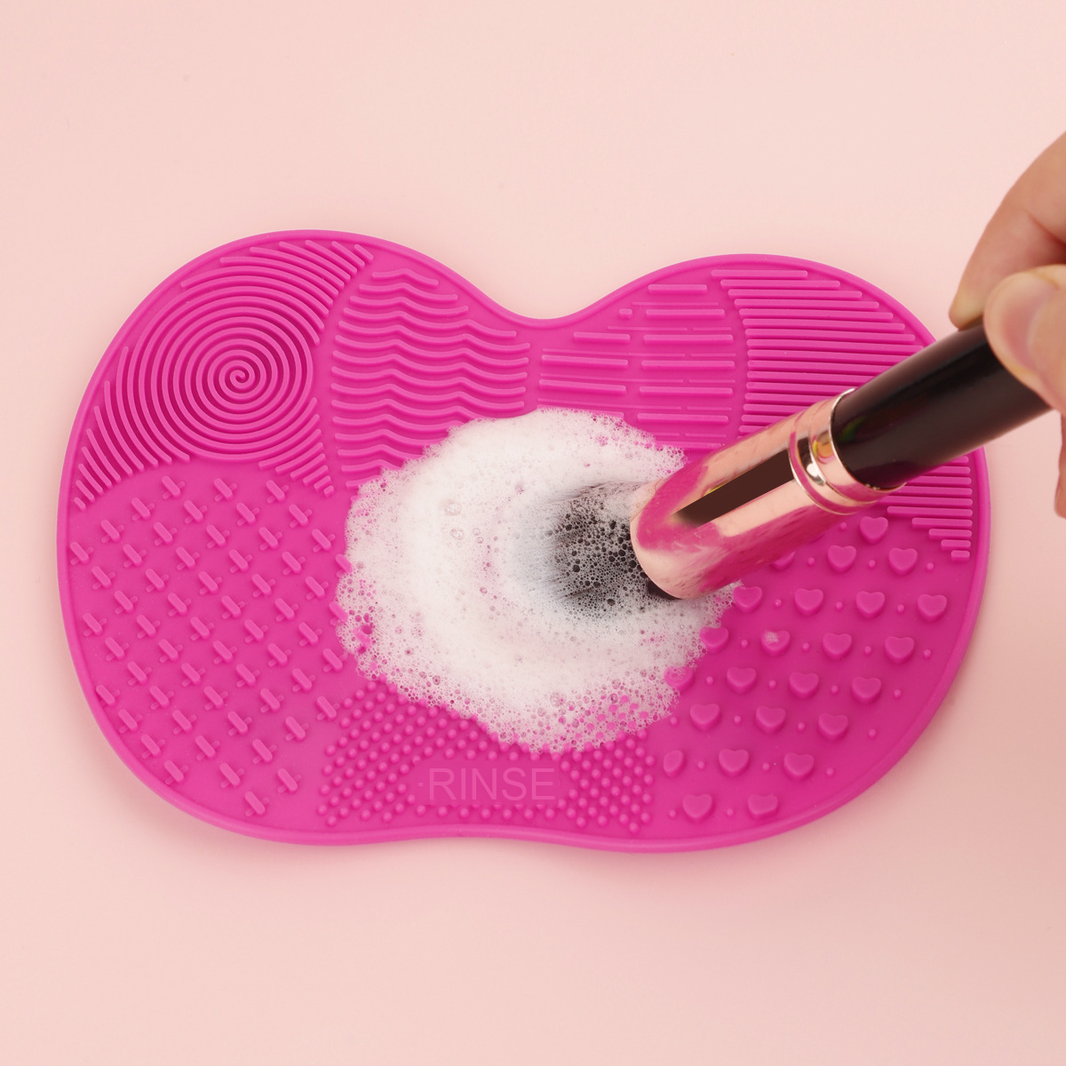 Small New Silicone Scrubbing Mat Suction Cup Cleaning Pad Beauty Tool Makeup Brush Cleaner 15.5x11.5cm Home Use Multiple Colors