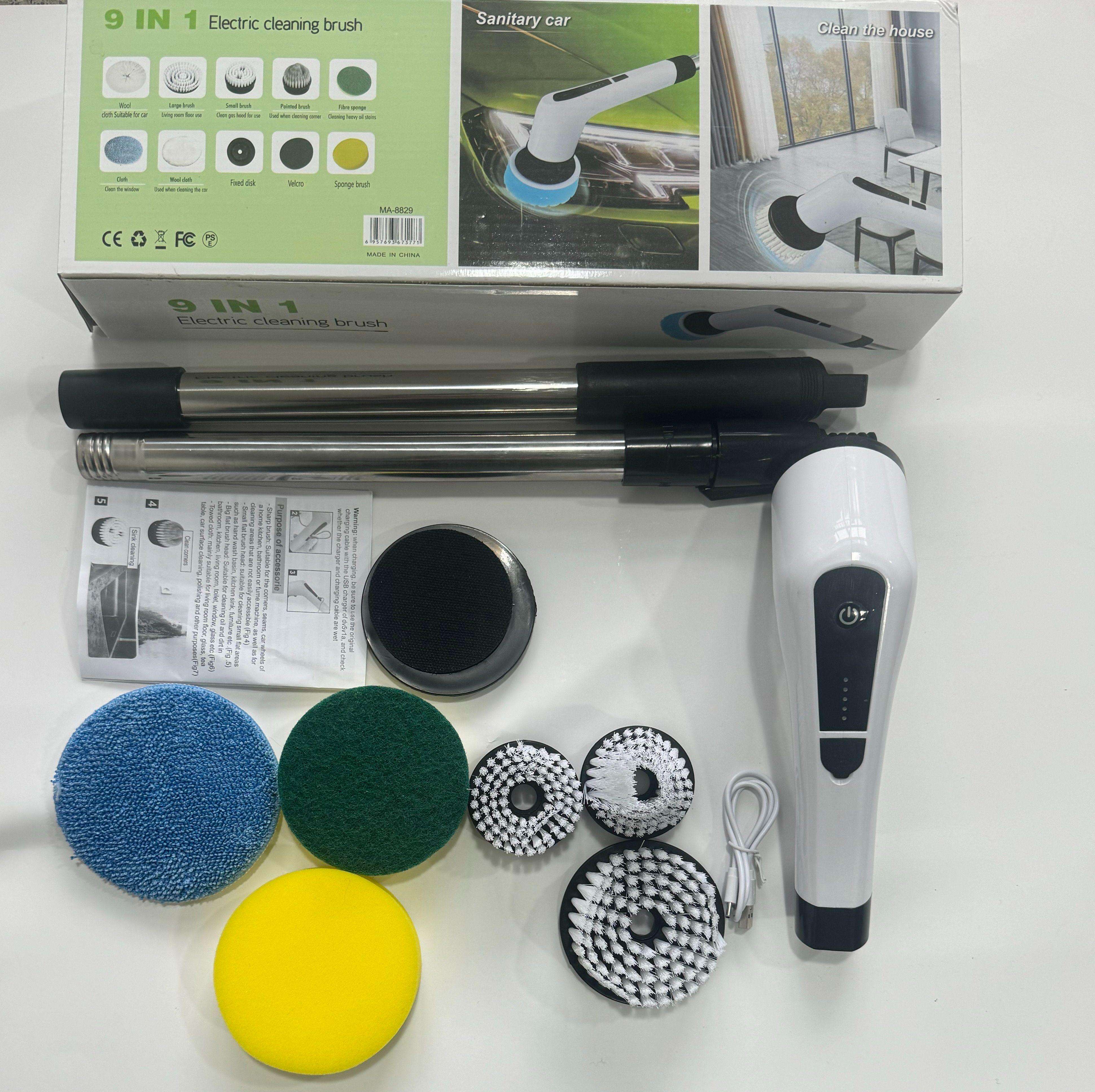 Home Multi Electric Cleaning Brush Bathroom Electric Spin Scrubber Electric Scrubber Cleaning Brush 7 in 1/ 9 in 1