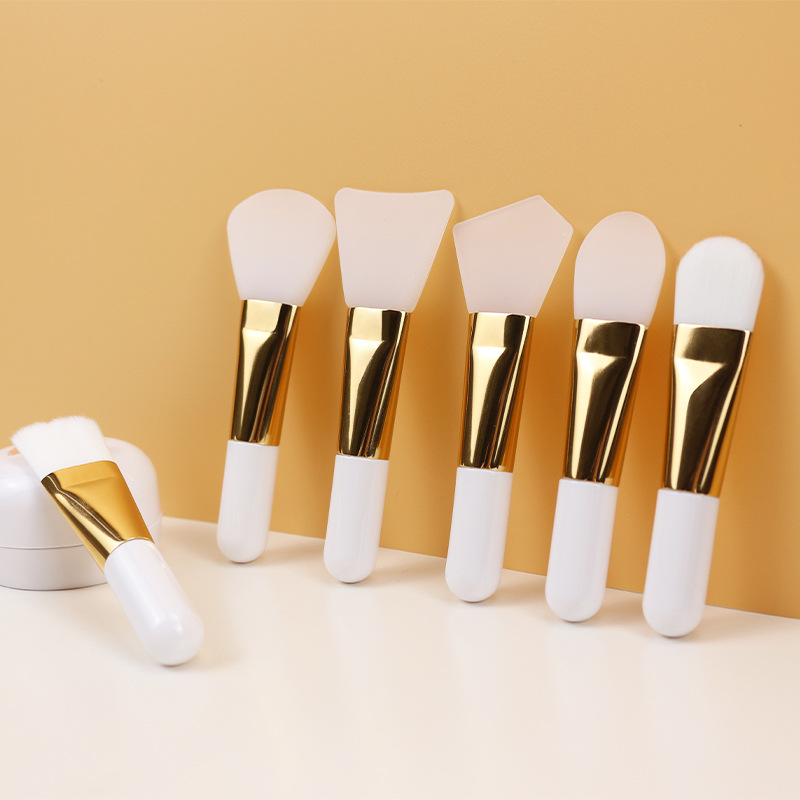 Custom Logo Mini Short Handle Mask Brush Makeup Portable Beauty Facial Mud Soft Silicone Brush Face Mask Applicator Brushes
