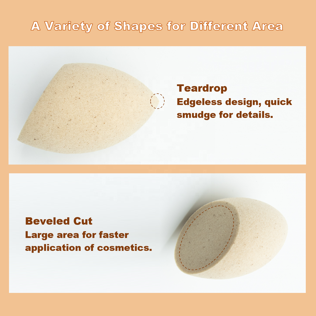 High Quality Plant-Based Makeup Sponge Blender Natural Color Latex Free Blending Sponges for Multi Cosmetics Beauty Application