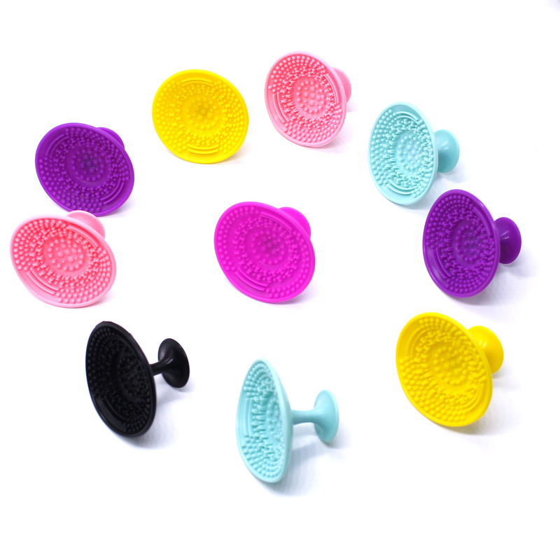 Silicone Makeup Brush Cleaning Mat Pad Set Cosmetic Brush Scrubber Portable Washing Tool