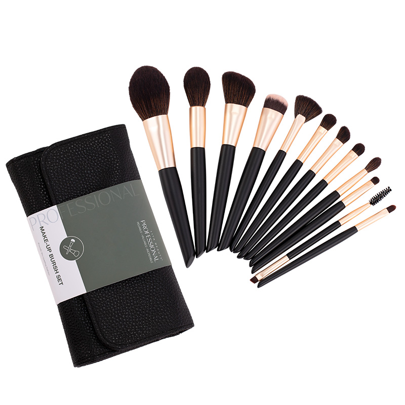 12pc Luxury All Round Powder Brush Buffing Setting Makeup Brush Kit Custom logo Beauty Brushes Set Wholesale