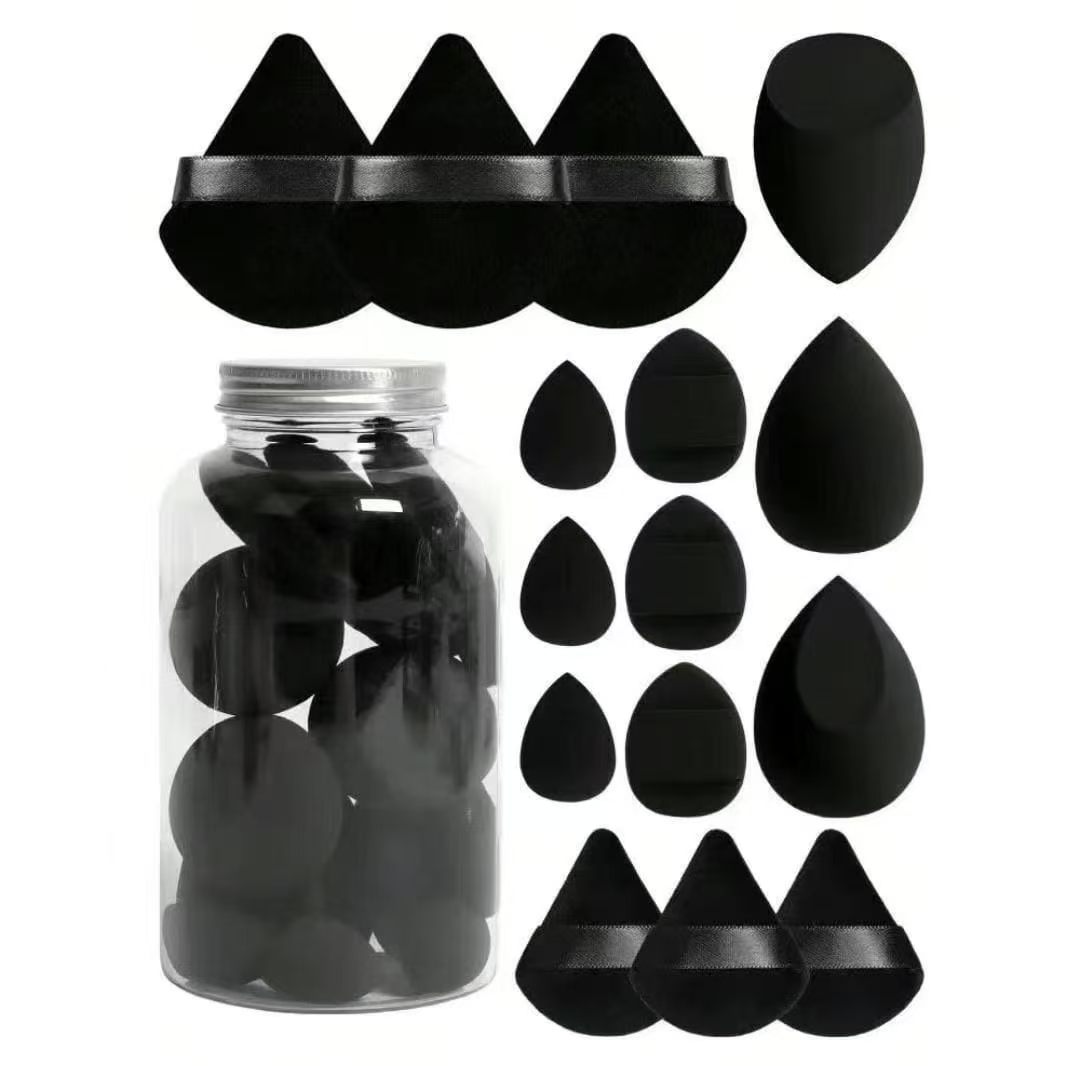14/15Pcs Purple Soft Dry Wet Dual Use Beauty Tools Beauty Egg 4 Types Powder Puffs Foundation Tear Drop Makeup Sponge