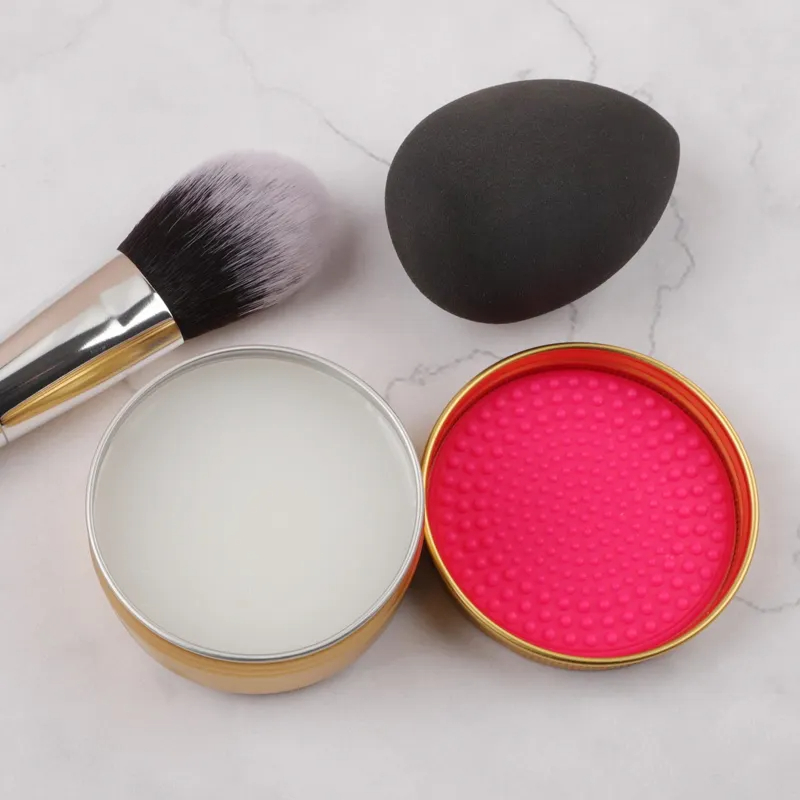 Solid Makeup Brush Cleaner Cleaning Soap for Makeup Brushes With Silicone Pad