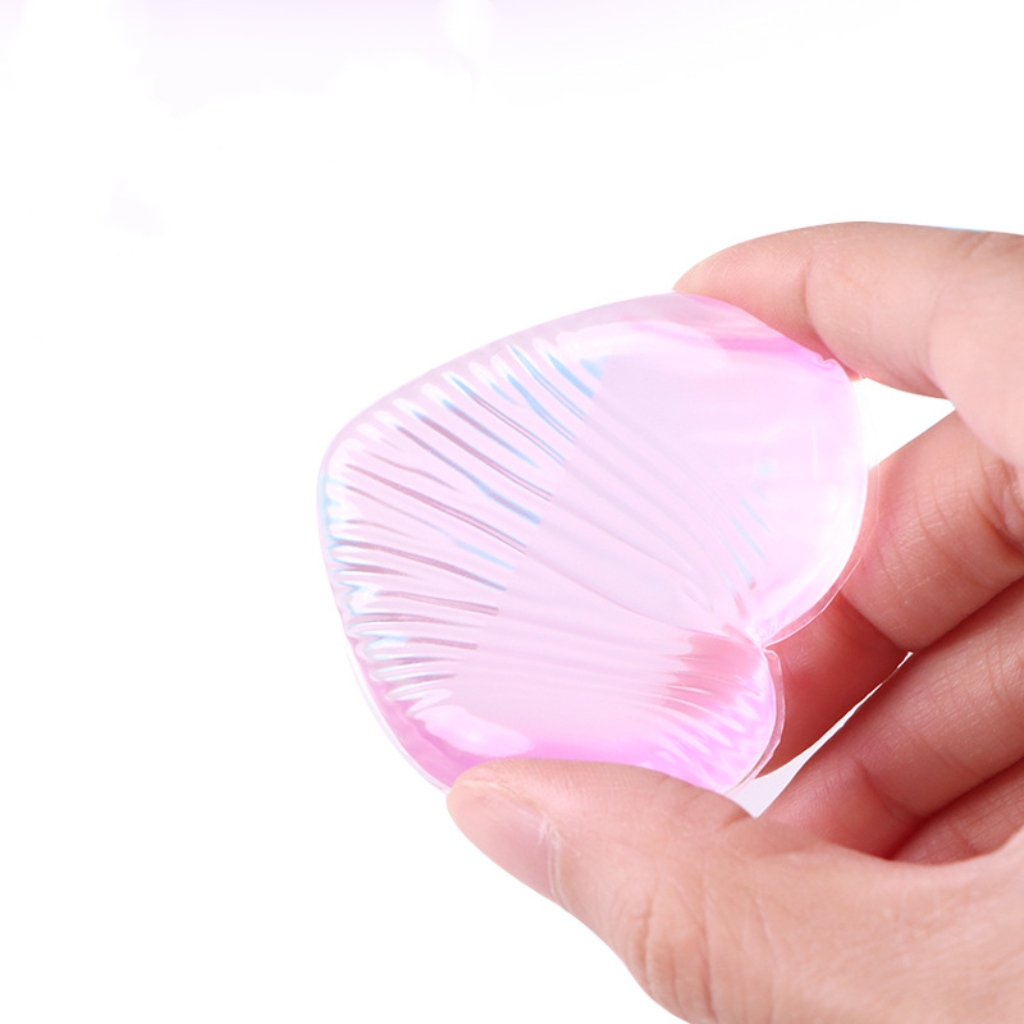 Custom Logo Beauty Makeup Tool Cosmetic Foundation Applicator Pink Powder Puff Soft Face Makeup Sponge Silicone Heart Shape Puff