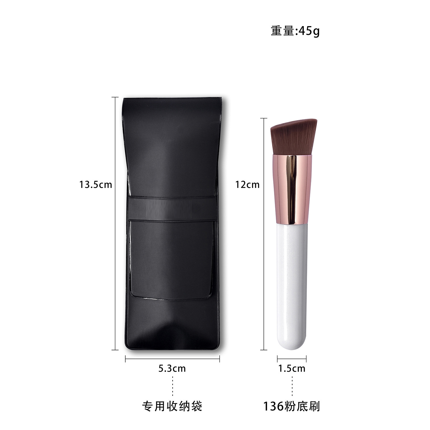Hot Selling Professional Synthetic Travel Tool Single Angled Foundation Makeup Brush for Mineral Powder Makeup Tools