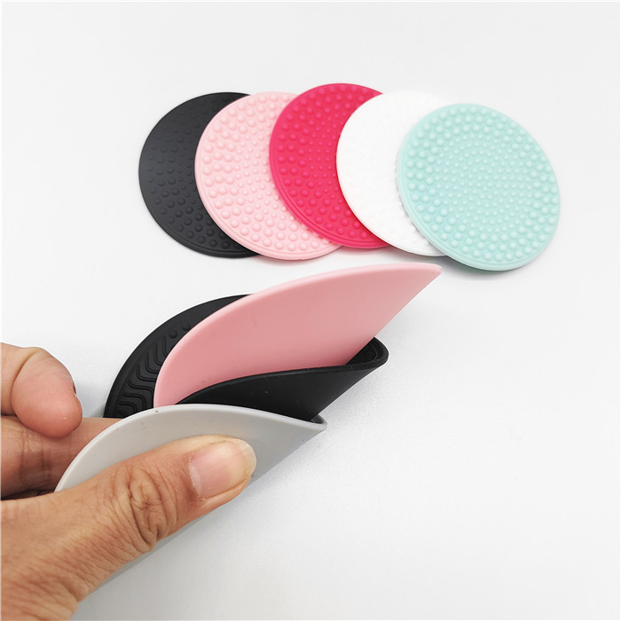 Cangli Beauty Round Makeup Brush Cleaner Pad Cosmetic Brush Cleaning Mat Portable Washing Tool