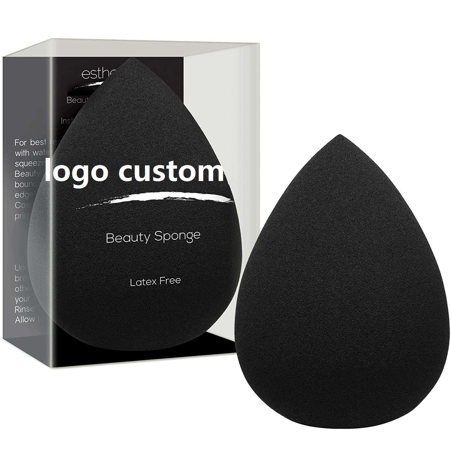 OEM Custom Makeup Sponge Beauty Cosmetic Foundation Makeup Sponge Applicator Puff Soft Make Up Beauty Sponge Blender With Box