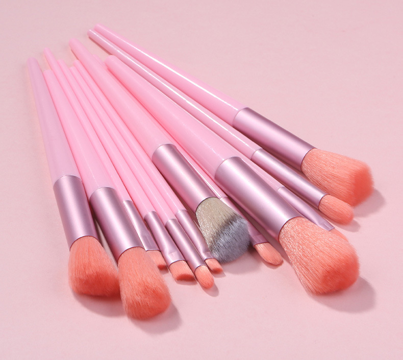 13pcs Super Soft Blush Eyeshadow Cosmetic Brush Foundation Women Flat Shape Soft Makeup Tools Bag Powder Eye Makeup Brushes Set