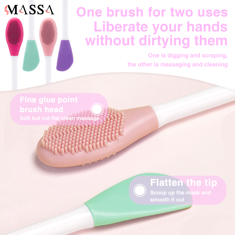 MASSA 2-in-1 Silicone Face Brush Double-Ended Facial Cleansing Mask Clay Brush Mask Applicator Makeup Tools Cleaner