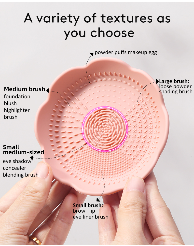 Portable Foldable Silicone Flower Makeup Brush Cleaner Pad Mat Bowl Makeup Brush Cleaners