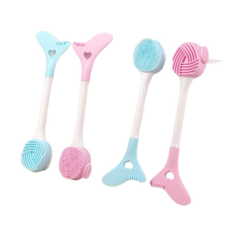 Silicone Face Wash &amp; Mud Mask Brush Dual-Head for Massage Facial Cleansing Lower Lash Makeup Application Eyeliner Use