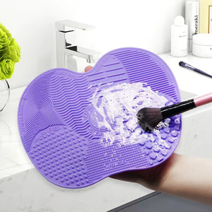 Colorful Makeup Brush Cleaner Pad Food-Grade Silicone Mat Silicone Make up Brush Cleaner Mat/Cleaning Pad with Makeup Brush
