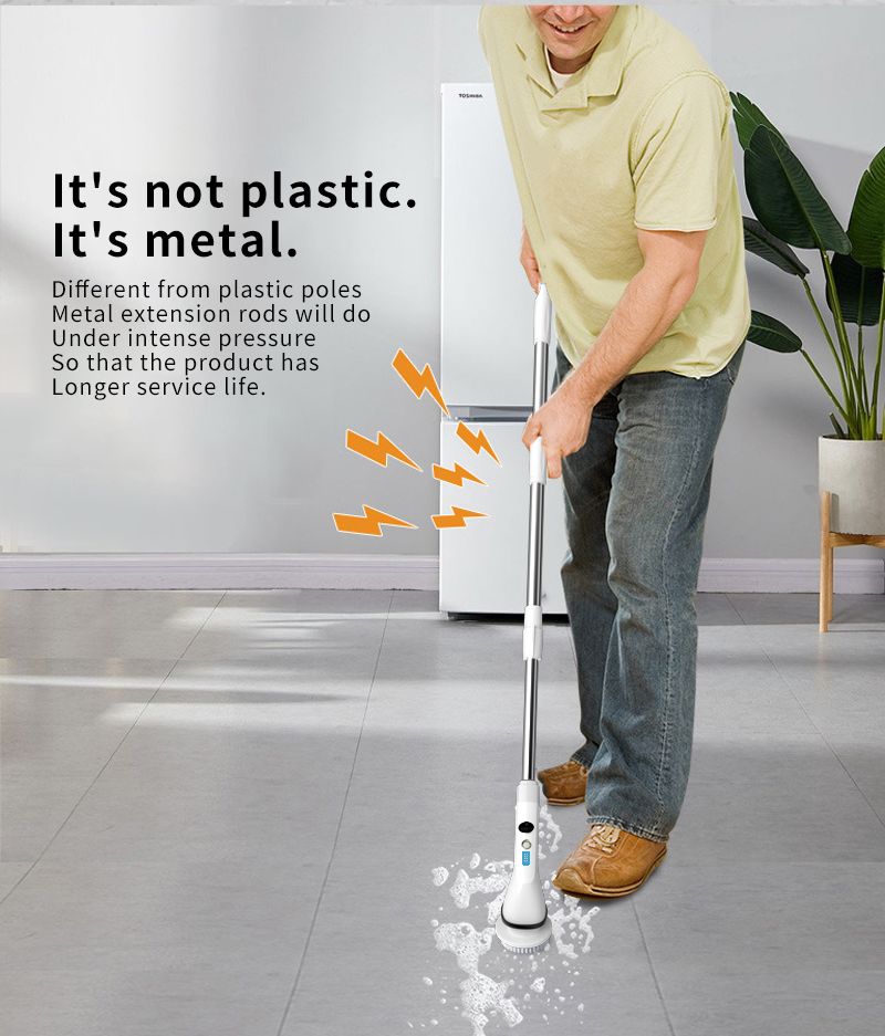 Electric for Cordless Cleaning Brush Rechargeable Power Floor Scrubber Brush Bathroom Kitchen Car Outdoor Household