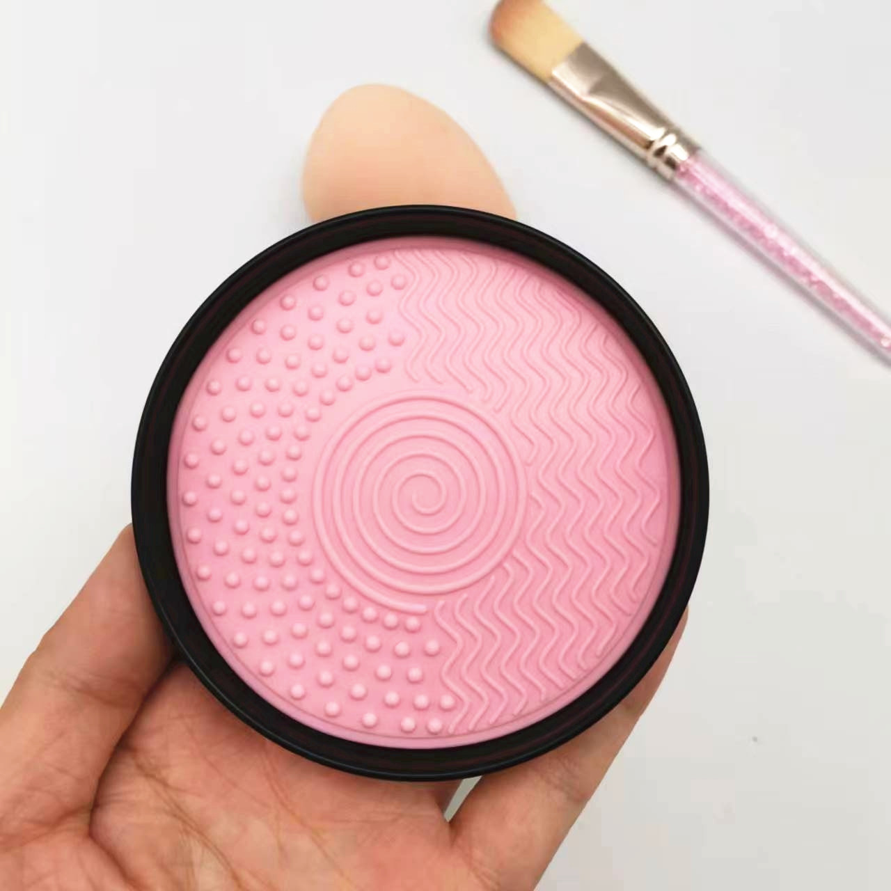 Cangli Beauty Round Makeup Brush Cleaner Pad Cosmetic Brush Cleaning Mat Portable Washing Tool