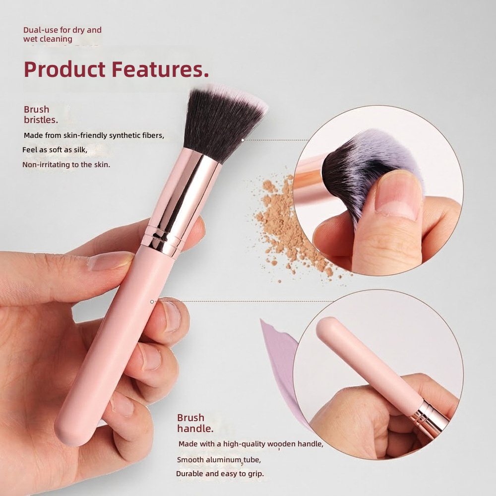 16 Piece Pink Makeup Brush Set Wooden Handle Synthetic Bristles Professional Face Makeup Kit for Foundation Blush Eyeshadow