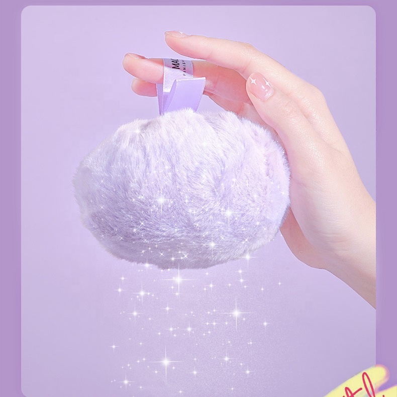 Women's Custom Logo Cotton Powder Puff Washable Wet/Dry Makeup Glitter for Face and Body Highlighting Powder Puff
