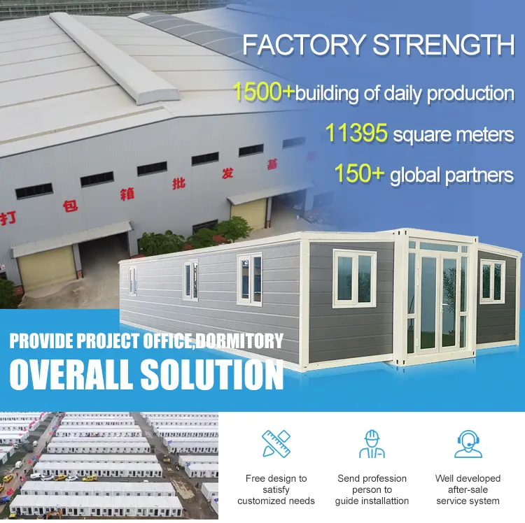 Expandable folding container house overview