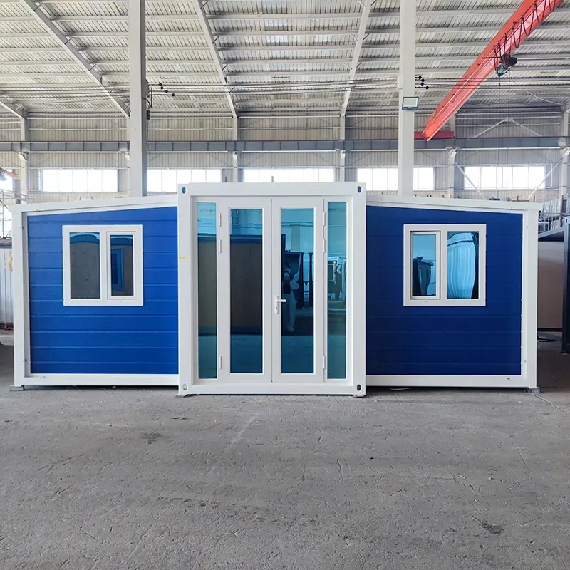 Wholesale 20ft blue expandable container house with 2-bedroom-1-living-room layout Factory, Company